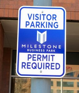 Informational Signs 5b7db6950aae4 custom parking outdoor metal traffic sign safety wayfinding 256x300